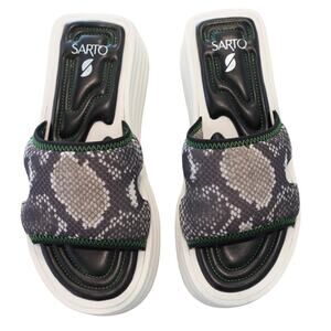 SARTO by Franco Sarto Vina Sandal Slide Platforms Snake Fabric Print Women 9.M